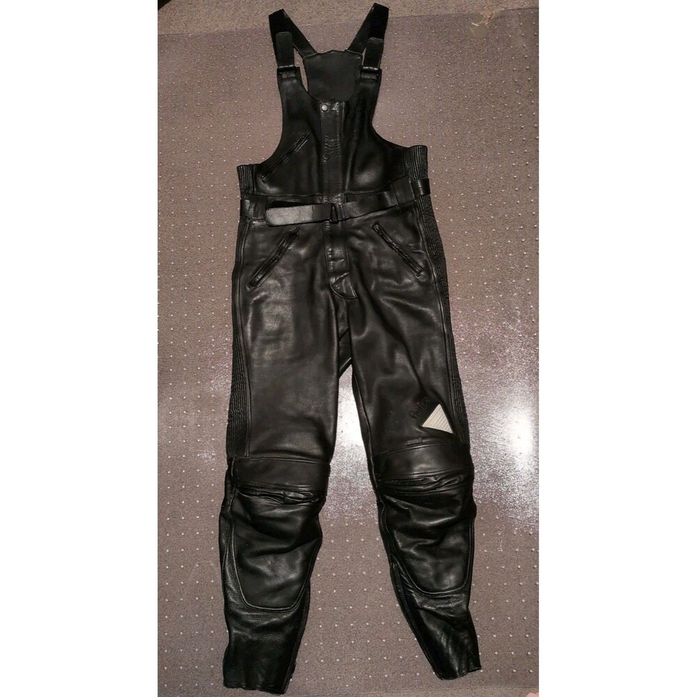 Vintage Hein Gericke Streetline Leather Racing Moto Bib Overalls Men M L Size 52